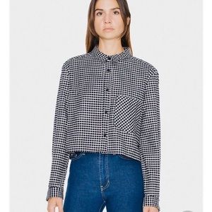 American Apparel - Cropped Button-up Flannel